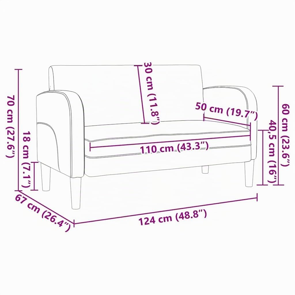 vidaXL Divano Divanetto Nero 110 cm in Similpelle