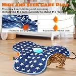 Oxawo Cat Toys Interactive Hide and Seek with Chirping, Motion Activated Cat Exercise Catching Game Moving Concealed Feathers Hidden in Bag - Image 3