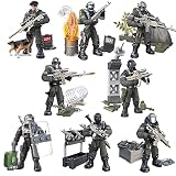 ENHANA 8 PCS Building Block City Policeman Action Mini-Figures with Multiple Military Weapons Access