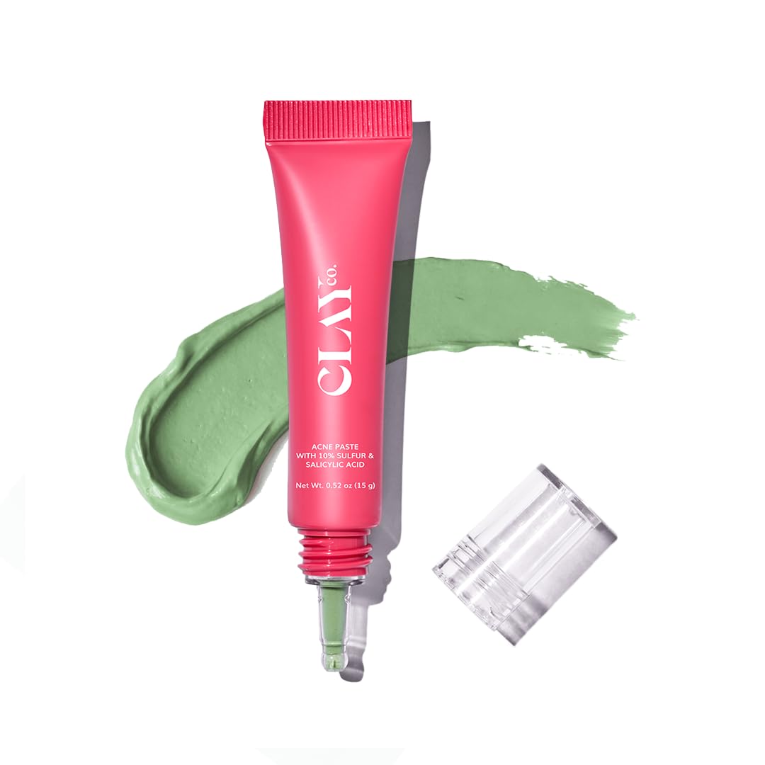 ClayCo Acne Spot Treatment Paste with 10% Sulfur & Salicylic Acid | Helps Dry Active Pimples, Unclog Pores & Control Excess Oil-image-32
