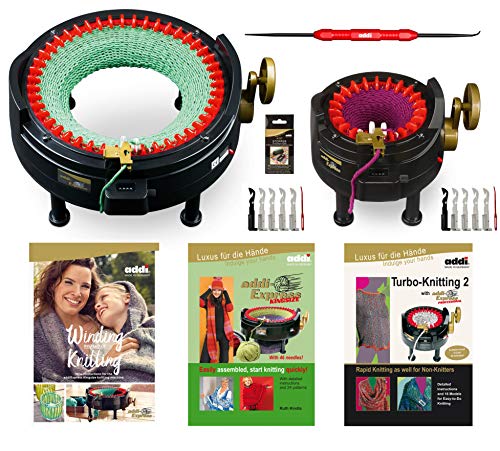 addi Set of Two Knitting Machines with 3 Pattern...