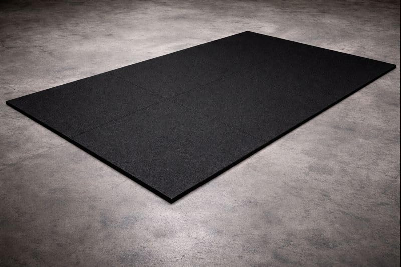 FlexBase by Dhara® Heavy-Duty Gym Exercise Floor Mat 8x5 Ft | 30mm Rigid EVA Rubber Base for Treadmill, Squat Rack & Dumbbell Zone | Shock & Vibration Control Mat (Black)