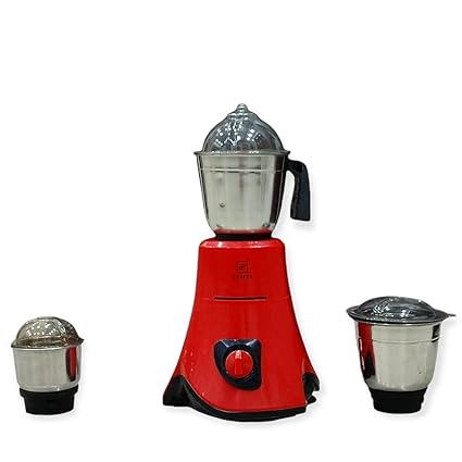 HOMER MIXER GRINDER {NOVA} 650W Powerfull Moter,18 Gauge Stainless Steel Jar ,Shock Proof ABS Body ,Non-Slipy Grip, (COLOUR) Red Black