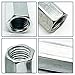 ZLYY M8 x 1.25-Pitch 28mm Length Long Rod Metric Hex Coupling Nut, 10 Pack, Zinc Plated
