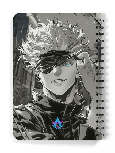 Image of ComicSense.xyz Anime Sketchbook Groovy Sorcerer, Limitless Printed A5 Spiral Drawing Sketch Book Unruled for Kids Students Gift (Pack of 2)