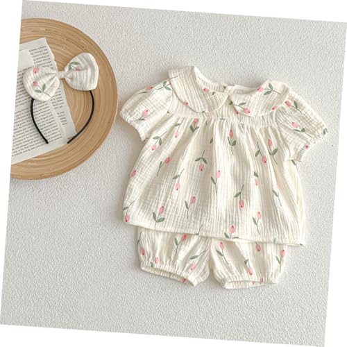 Combinaison courte tulipe pour bébé ensemble d'été respirant
