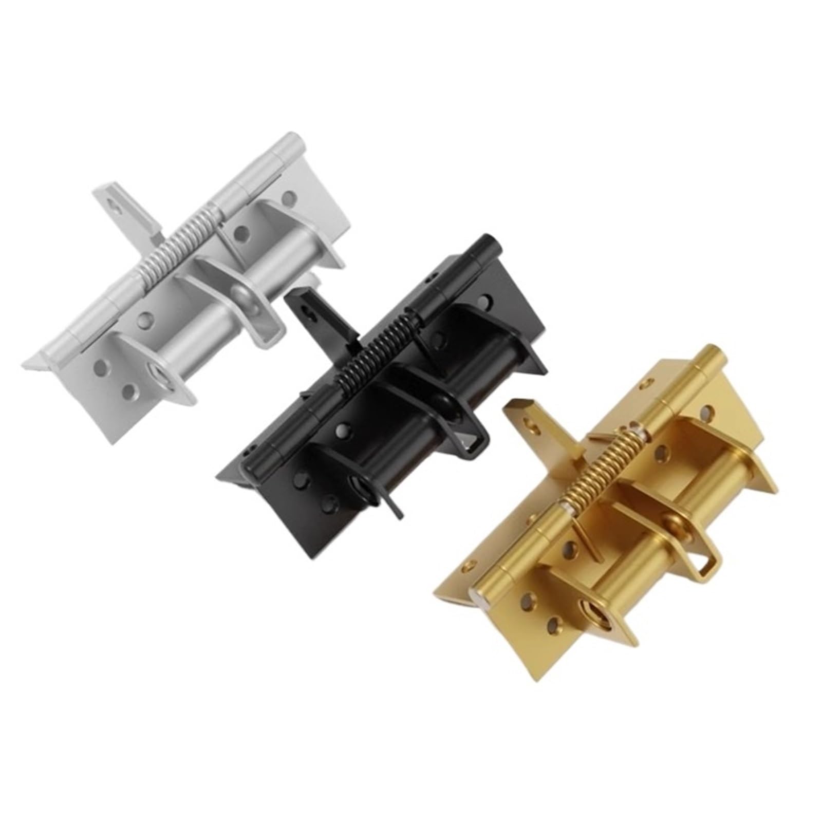 1pcs Self-Closing Door Spring Hinge Wooden Door Cabinet Invisible Hinge 90 Degree(Silver)