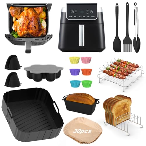 Heißluftfritteuse Zubehör für Ninja AF180EU / AF140EU, Airfryer Zubehör für Ninja - Airfryer Silikonform, Brotbackform, ...