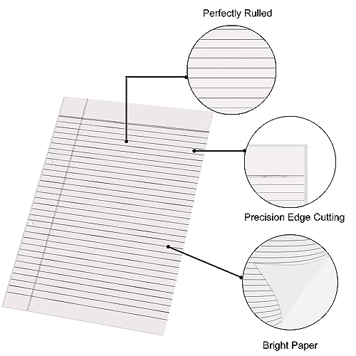 Image of Ruled Sheets A4 Size 90 GSM White Both Side Rule for Assignment, Project Work, Exam - 80 Sheets Loose Paper Bundle with Border, Punched, Grey Colour Rule and Margin - Acer Edition