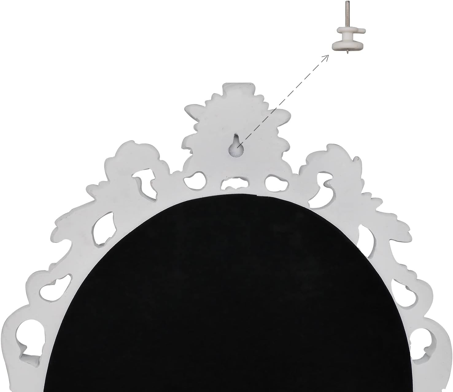 Simon's Shop Oval Mirror Shabby Chic Decorative Mirrors for Wall, 18.3 x 13 inches, Distressed White, Rustic Decor