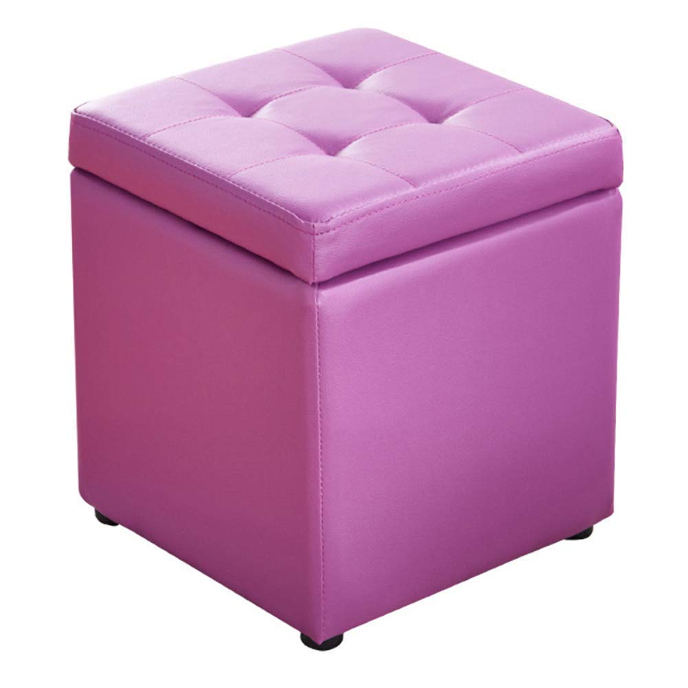 Pouf banc de rangement violet 30x30x35cm pour optimiser la chambre