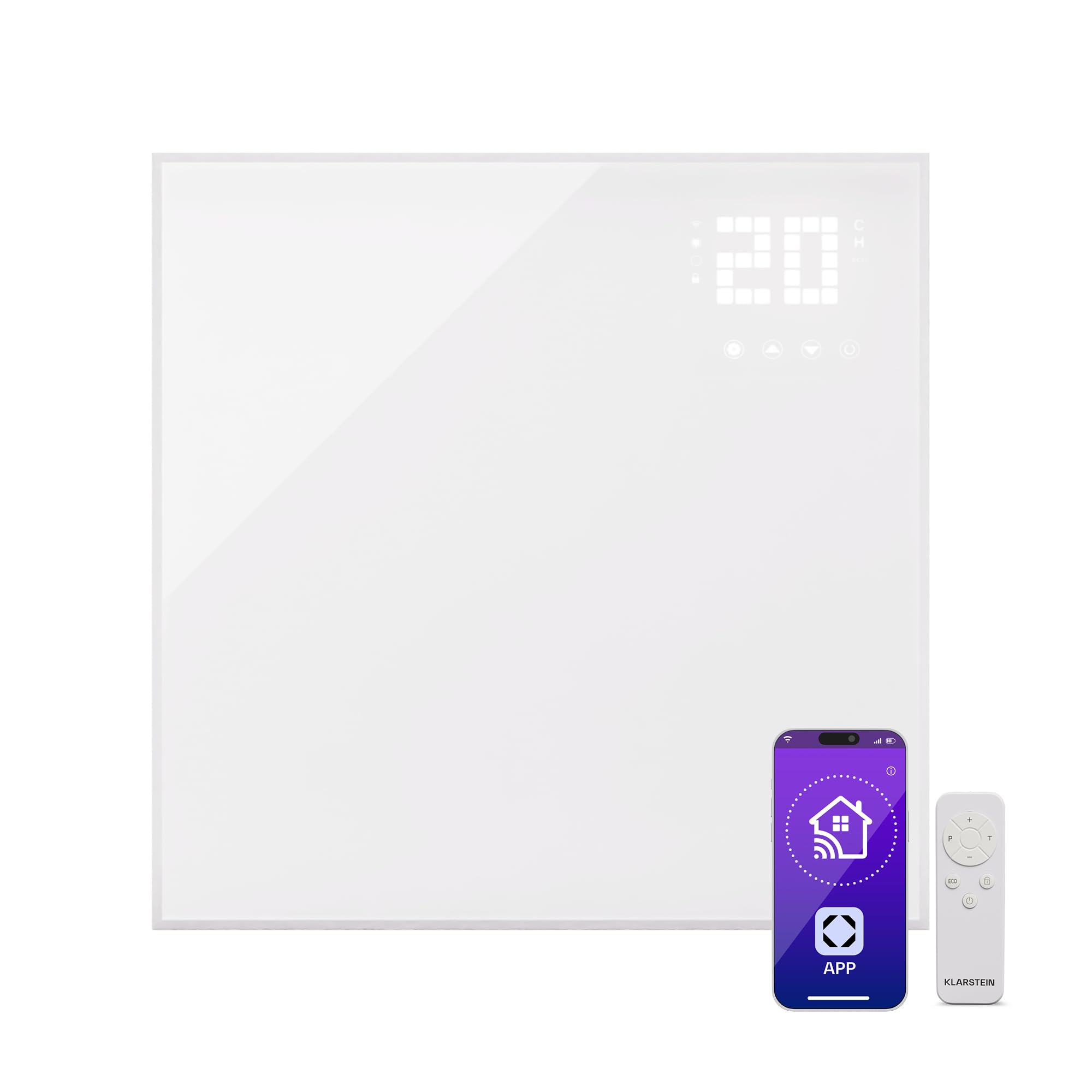 Klarstein Radiador Electrico Bajo Consumo Infrarrojos, Estufa Pared 360W, App y WiFi, Detección Ventana Abierta, Temporizador, Emisor Termico, Radiadores Bajo Consumo Electricos sin CO2