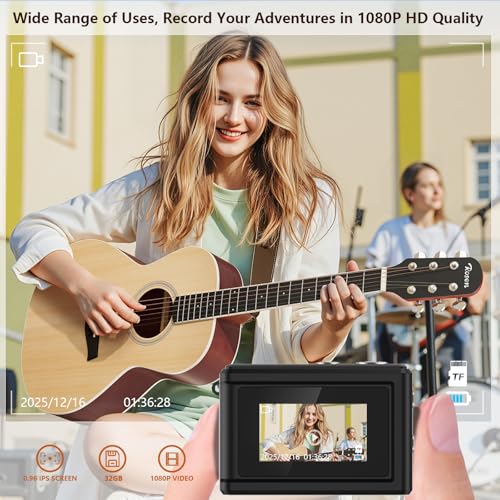 Mini Keychain Camera 1080P – Vintage Tiny Digital Camera with 32GB Card, 12MP Photo Mini Camera Keychain, Birthday Gifts for Women and Men, Graduation Gifts for Teens Girls Boys — view 2