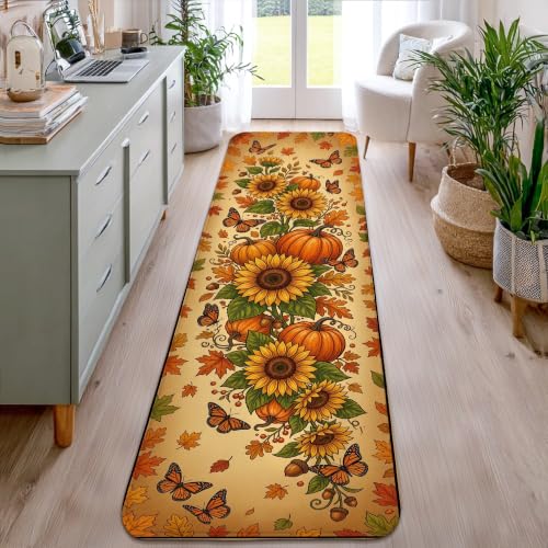 Alfombra de pasillo de girasol con esponja de pelo bajo y anticolor 6