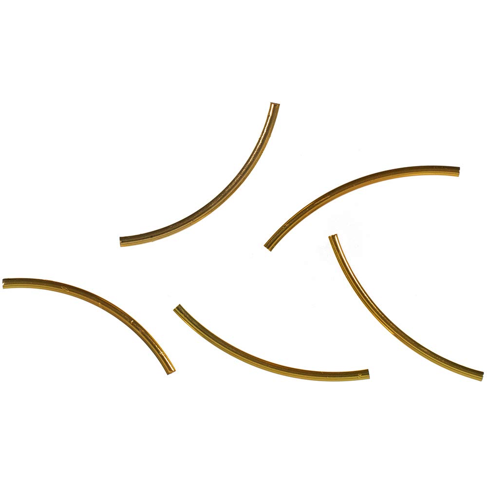 West Coast Paracord Curved Tube Beads – 40 X 2MM - Connector for Jewelry Making and Crafting – Lightweight and Durable 5 Pack 5 X 40MM-CRVDTUBEBEAD-BRASS-~WCP_AK2