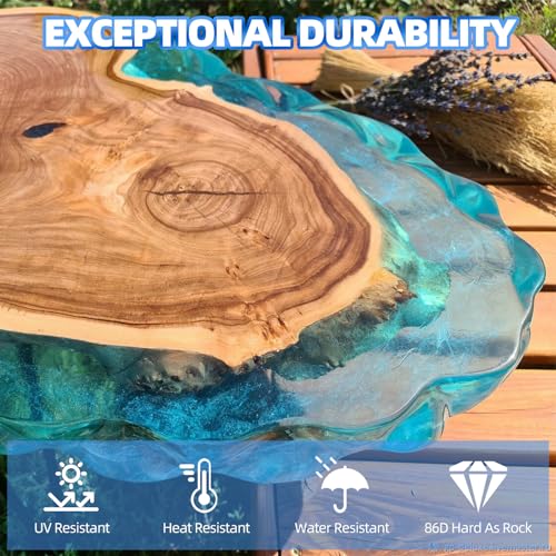 Shabebe Deep Pour Epoxy Resin 1.5 Gallon [2024 Upgrade], Up to 6\" Pour Depths Epoxy Resin, Bubble Free & Super-Gloss Flow Casting Resin, UV Resistant Epoxy for Wood Table, River Table, Countertops - Thumbnail 5