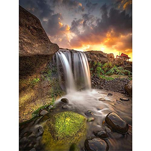 Diamant peinture complète square drill kit paysage avec strass carrés 5D - 2