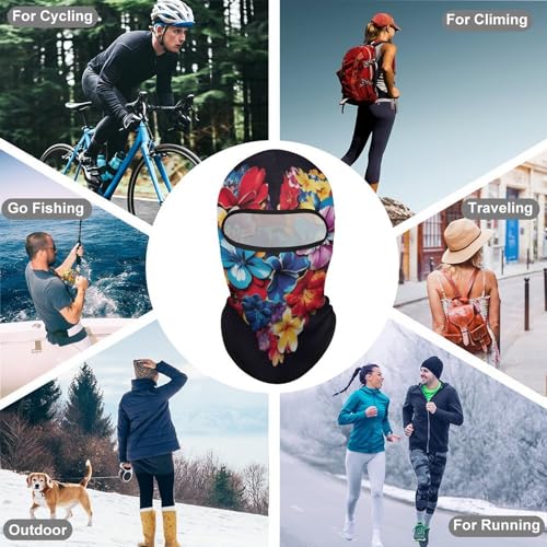 Balaclava para hombre y mujer con estampado de corazones y flores, máscara facial protectora contra el sol, transpirable, cobertura completa de la cabeza para senderismo, ciclismo, carrera y conducción miniatura 6