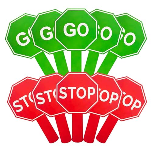 Juego de señalización Stop Go – Panel regulador portátil, marcador de dirección reflectante, herramienta de instrucciones resistente a la intemperie para una comunicación visual clara con un asa fácil 🔥