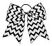 NEW "CHEVRON Black" Cheer Bow Pony Tail 3 Inch Ribbon Girls Hair Bows Cheerleading Practice Football Games School Uniform Hairbow