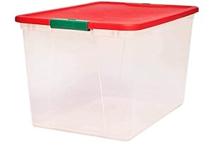 Christmas Storage Bin: Homz 64 Quart Secure Seal Extra Large Clear Plastic Storage Bin