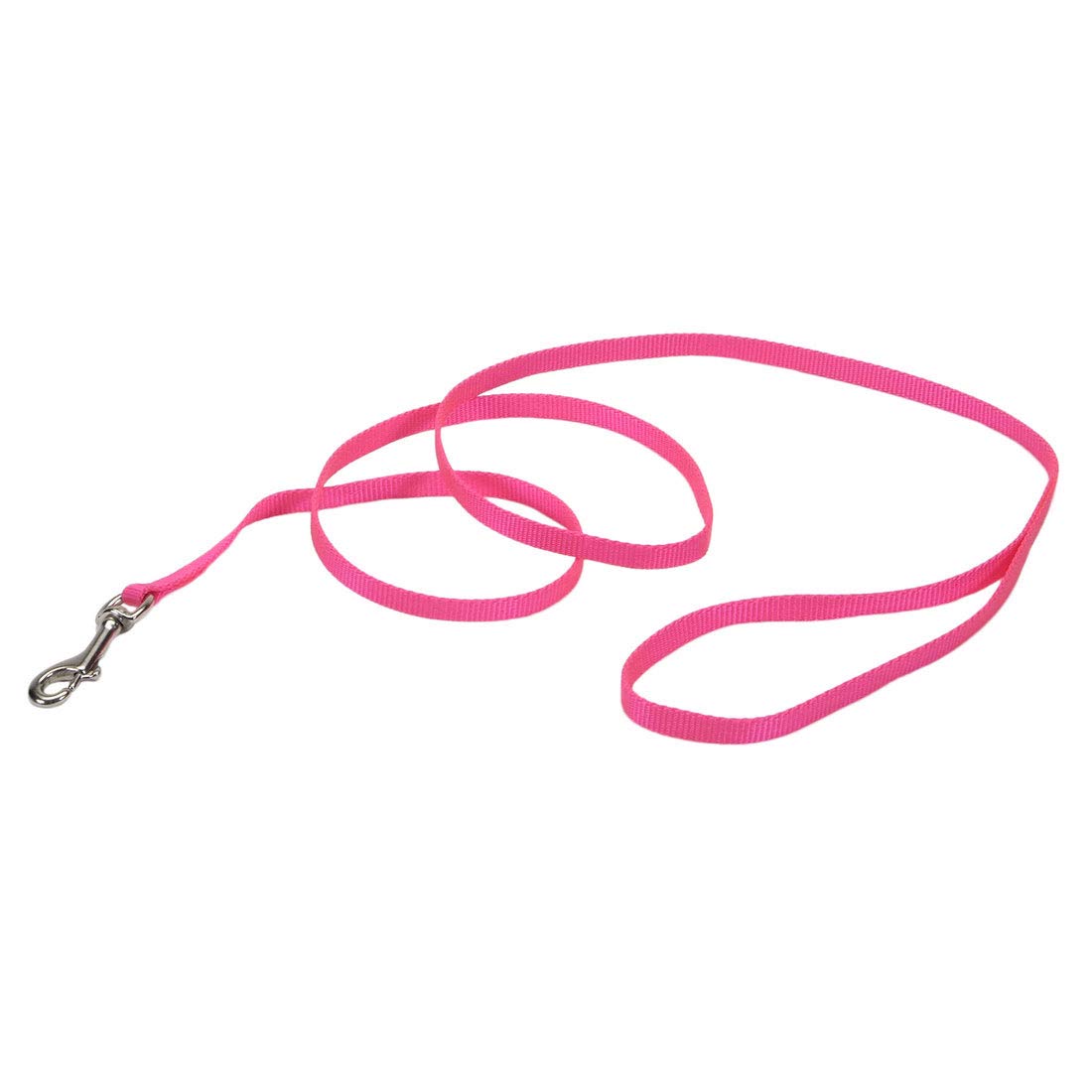 Coastal Pet Single-Ply Dog Leash - Sturdy Pet Leash - Comfortable & Stylish - Resists Fraying - Vibrant & Fade-Resistant Color - Neon Pink, 3/8" x 6'