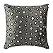 Szary Srebrny 35 x 35 cm Poszewki na poduszki, Aksamit Kropki, haft lustrzany Rzuć poszewki na poduszki, Kręgi i kropki Współczesny - Mirror Shimmer