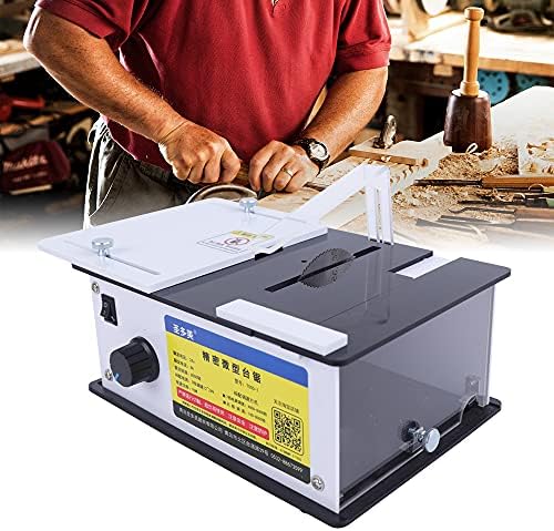 Upgrade Version Table Saw Mini Precision Table Saws,8000 RPM Mini Multifunctional Table Saw Electric Desktop Saws DIY Wood Working Lathe Polisher Drilling Machine with 0.34in HSS Circular Saw Blade