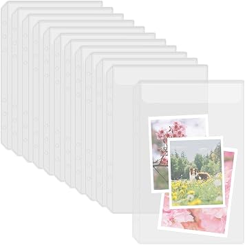 12-Pack A5 Binder Pockets, Zipperless Money Saving Binder, A5 Binder Pouch for 6 Ring Budget Binder, Clear PVC Savings Challenges Envelopes