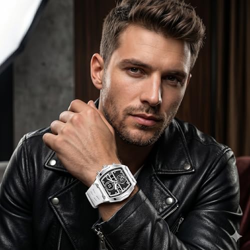 Image of V2A Impact-KUBIX 5410 Analog-Digital Watch for Men | Trendy Tonneau Shape | Bold Fashion Performance Watch with 3 Time Zones, Countdown, 50M Water Resistance, Alarm & Stopwatch