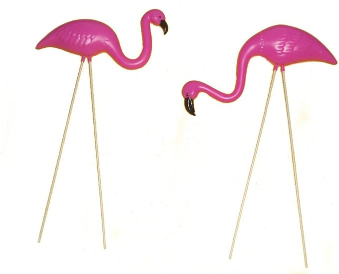 Mini Pink Flamingo Lawn Ornaments (2 Pieces, 8" with 12