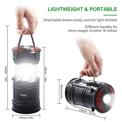 image for Wsky Led Camping Lantern - Rechargeable LED Flashlight Lantern - High 