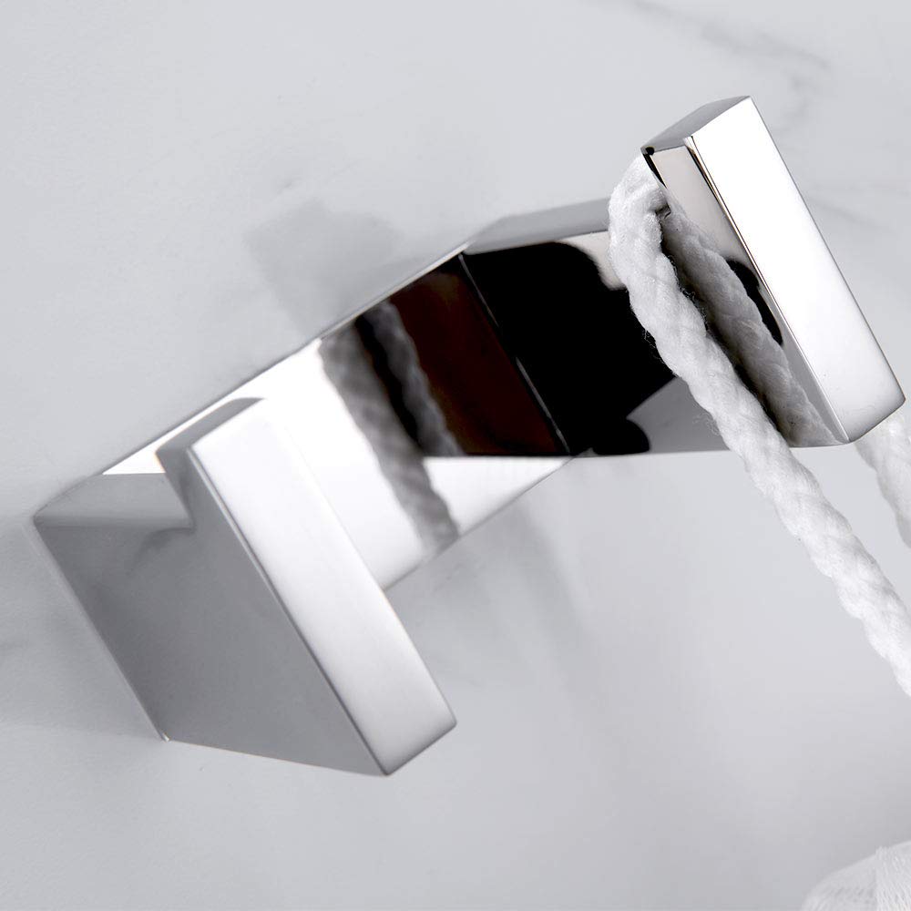 Toallero adhesivo de acero inoxidable SUS 304 – Ganchos cromados de pared para baño, sin necesidad de taladrar, diseño moderno y duradero, solución que ahorra espacio