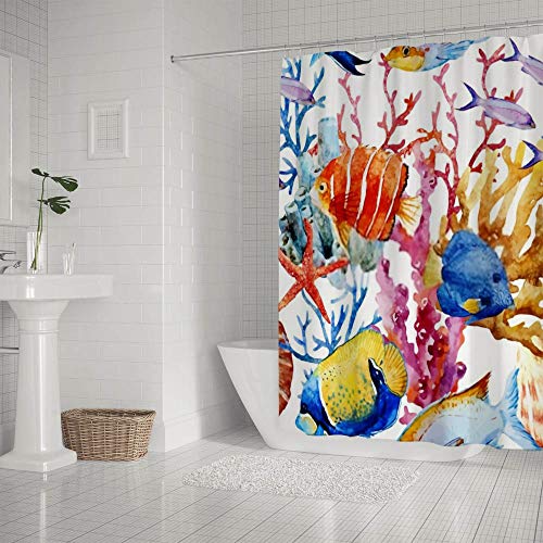Rideau de douche en polyester de qualité supérieure au motif aquarelle - 3