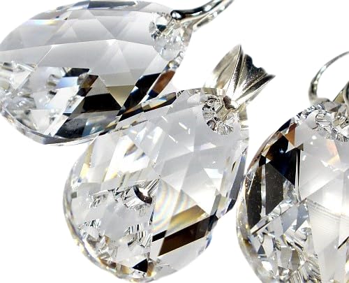 Juego de pendientes con cristales para el día a día y eventos especiales en plata