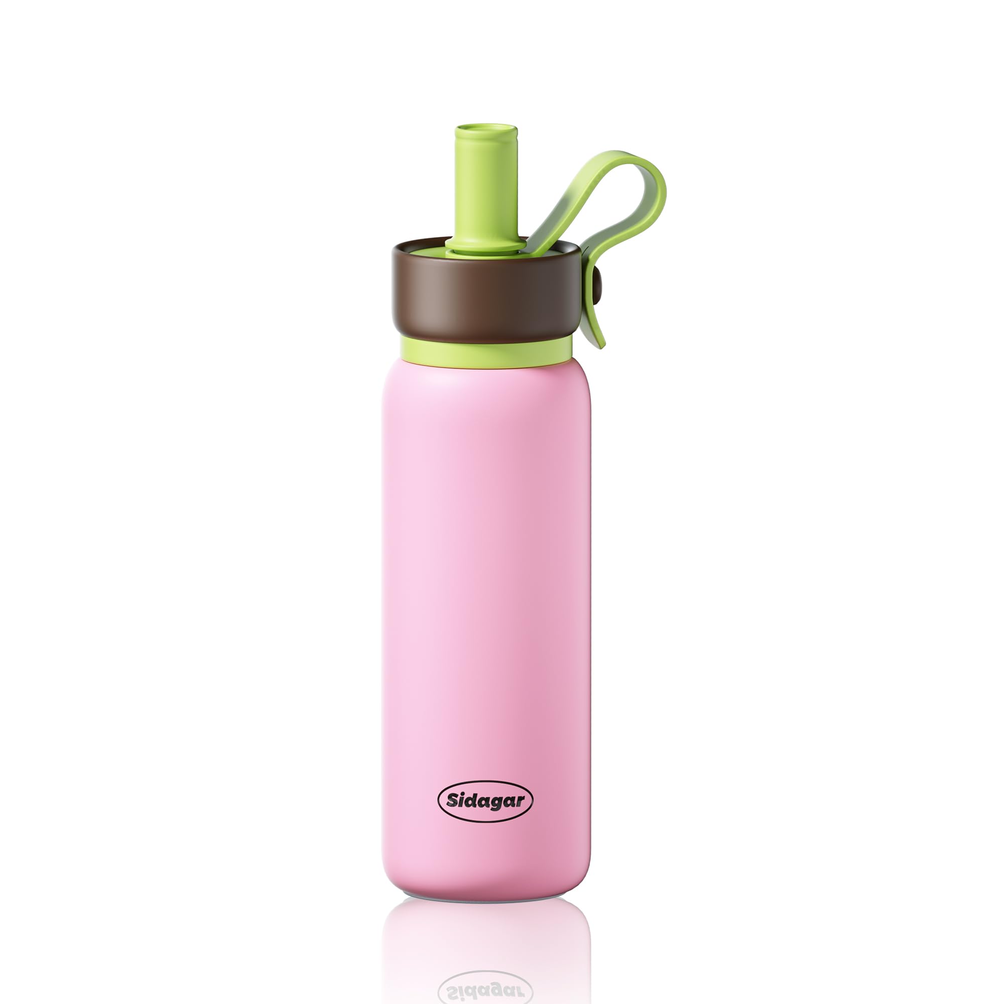 Sidagar 24 oz Insulated Tumbler witn Lid and Straw, Stainless Steel Reusable Leak Proof Travel Portable Water Bottle for Hot and Cold, Pink