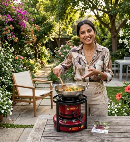 Image of Ashok 10-Wick Kerosene /Diesel Wick Stove | Heavy-Duty 3 Litre Tank Cooking Stove | High Flame Output & Fuel Efficient Bhatti for Home & Outdoor Use | Assorted colour