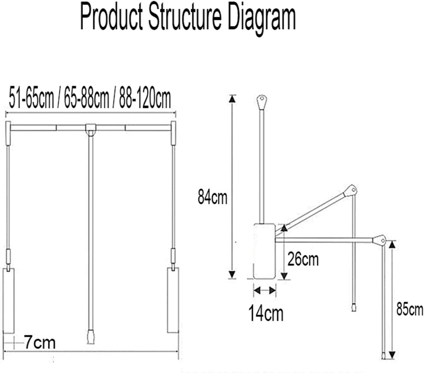 Pull Down Closet Rod, Adjustable Wardrobe Clothes Hanger Rail Organizer for Soft Return Space Saving,