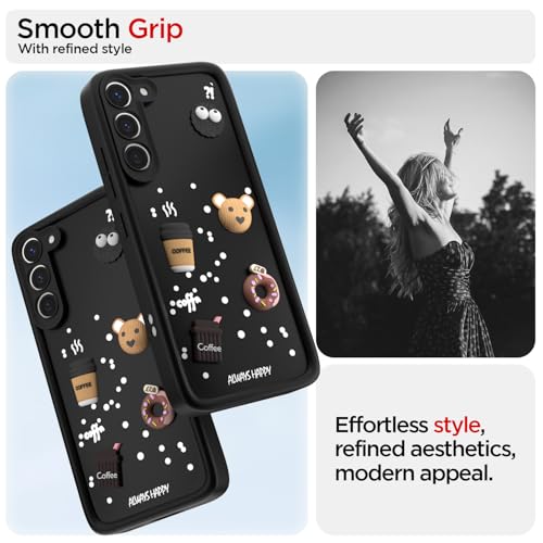 Image of Pikkme Back Cover for Samsung Galaxy S23 5G | 3D Cartoon Silicone Case Cute & Fun Full Protective Bumper Cover (Black)