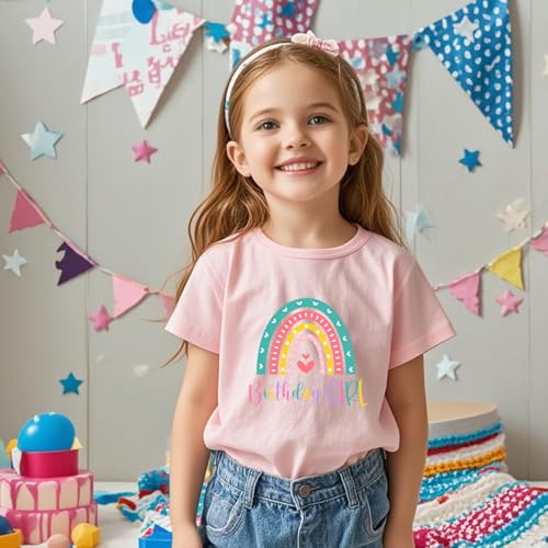 Image of Birthday Girl Tshirt Toddler Birthday Shirts Tees Little Kids Top Outfit Cotton Short Sleeve 2nd 3rd 4th 5th 6th 7th 8th
