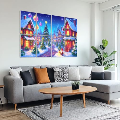 8 Pack Paneles Acústicos Artísticos para Absorción de Sonido, Decoración Navideña Autoadhesiva para Estudios de Grabación y Oficina 48"x32" miniatura 6