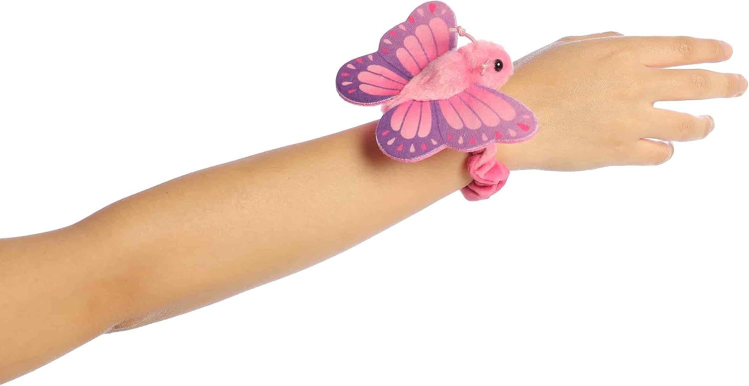 Aurora® Vibrant Wrist Fliers™ Blush Butterfly™ Stuffed Animal - Eye-Catching Designs to Wear - Perfect for Kids 3+ Years and Animal Loving Adults - Pink 5 Inches