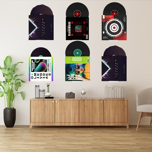 Dmnnlp 6 Pack Schallplatten Wandhalterung Mit Klebstoff, 10x3x4cm Acryl klar Vinyl Wandhalterung für Cd Display in Home Office