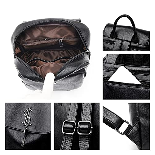 Dames mode rugzak college rugzak portemonnee PU lederen tassen casual rugzakken - Image 6