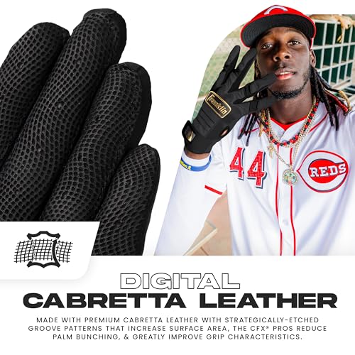 Franklin Sports MLB MLB CFX Pro Batting Gloves - Adult Medium - Black/Gold - image 2