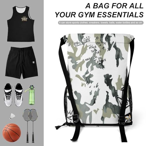 Custom Drawstring Backpack Design Your Own Personalized Sports Gym Bag with Shoes Compartment, Water-Resistant String Backpack Cinch for Women Men3