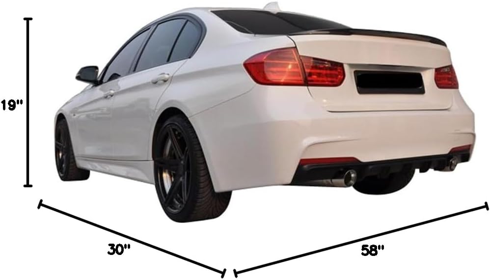 Rear Bumper Cover Compatible With 2012-2018 F30, 335i M Performance Rear Bumper Conversion Single Muffler Twin Outlet PP by IKON MOTORSPORTS, 2013 2014 2015