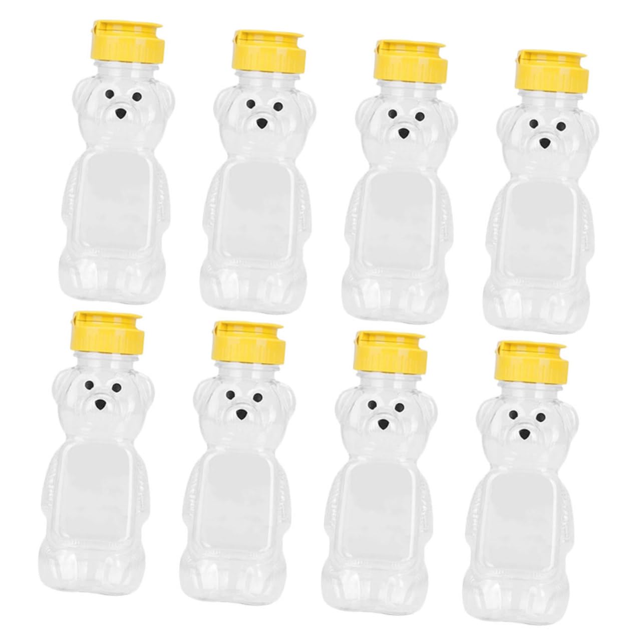 NAMOARLY 8pcs Bear Bottle Water Bottles Bear Shape Honey Bottle Creative Water Bottle Empty Bear Juice Bottle Food Packing Bottles Honey Squeeze Bottles Honey Jars Juice Bottles Plastic