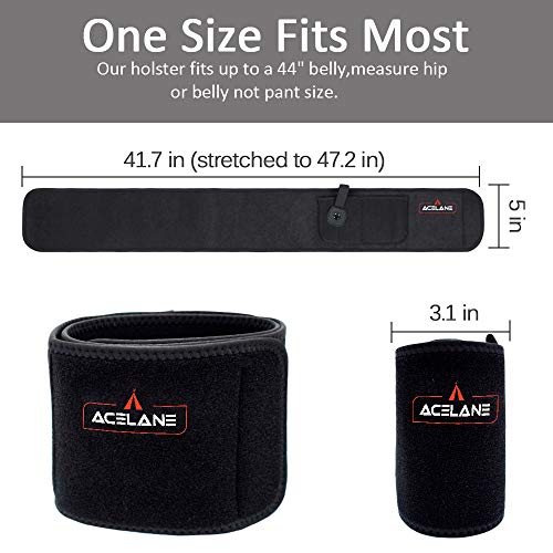 Acelane Belly Band Holster for Concealed Carry Abdominal Band Gun Holster Tactical Elastic Waist Pistols Adjustable Belly Wrap IWB OWB Mag Pouch Fits Firearm Handgun Revolvers for Men & Women