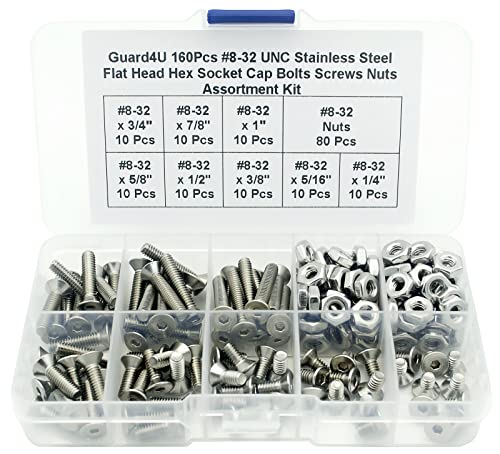 Vis à tête fraisée hexagonale en acier inoxydable 304 de tailles variées assorties